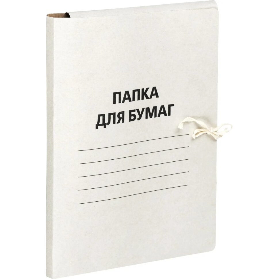 Папка с завязками 190-210г/м2 немел, 100 шт/уп, 1241531