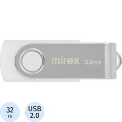 Флеш-память Mirex USB SWIVEL WHITE 32Gb (13600-FMUSWT32 ), 1835859