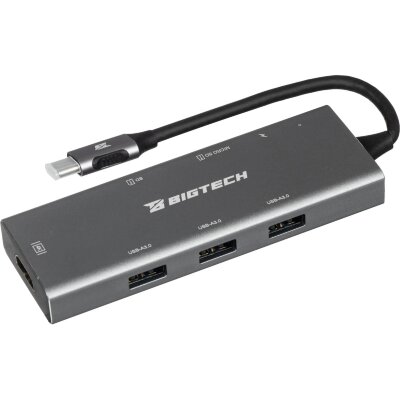 Разветвитель USB HS002 USBх3/HDMIх1/microSDx1/TFcardx1/Серый, 1853672