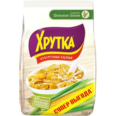 Хлопья кукурузные Хрутка хрустящие, обогащенные кальцием, 700г, 1654238
