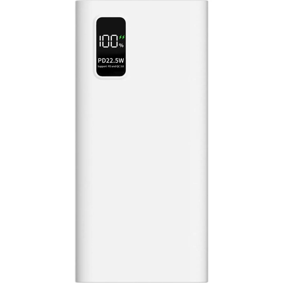 Внешний аккумулятор PERO PB06 20000 mAh,Li-Pol,output USB-C + 2USB-A,белый, 2154084
