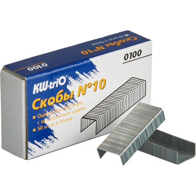 Скобы для степлера №10 Kw-Trio оцинкованные (2-20 листов) 1000 шт./уп, 771698