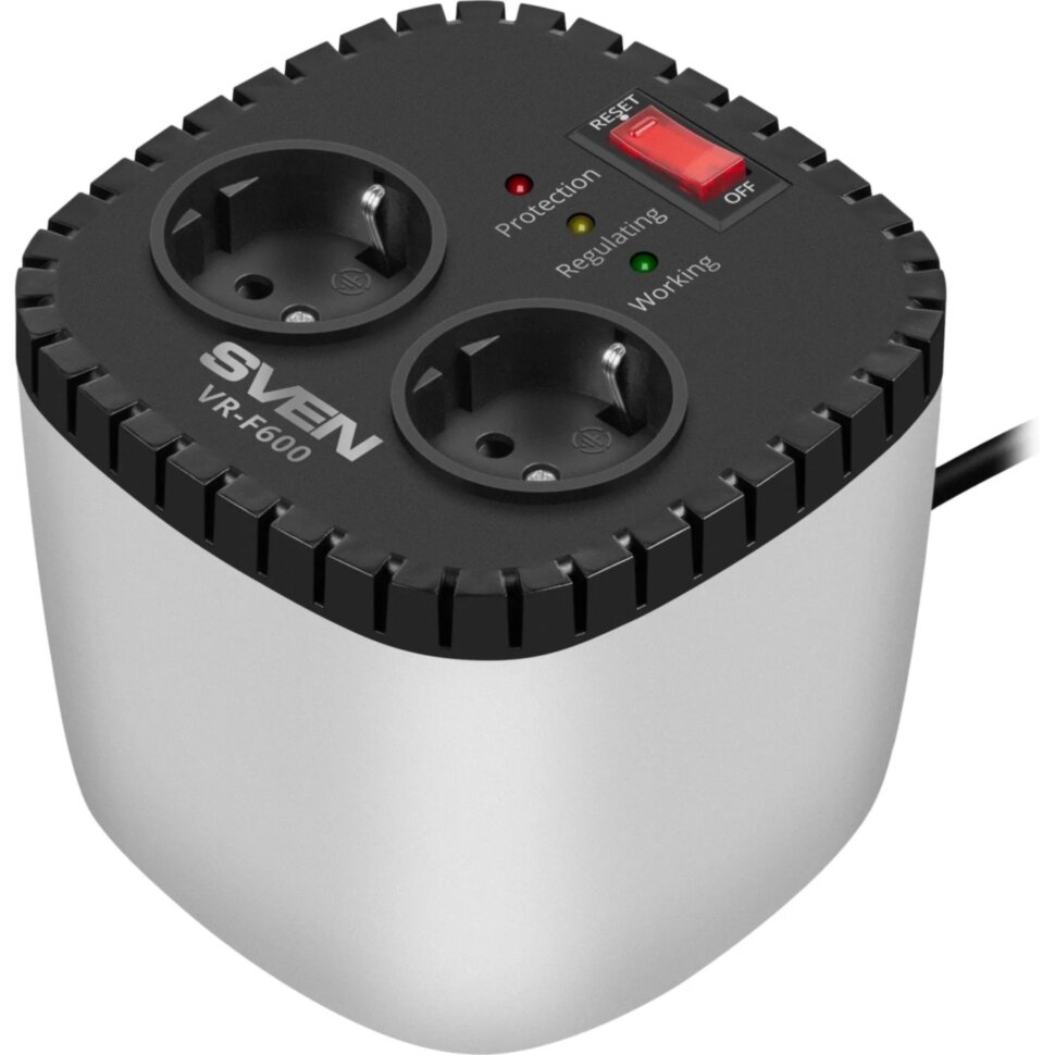 Стабилизатор напряжения SVEN VR-F600 (200Вт,Входное 170-280В,  2xEURO), 2320244