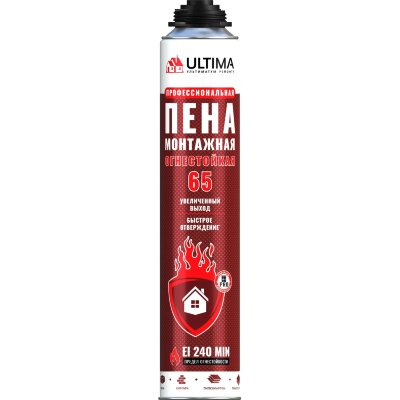 Пена монтажная профессиональная ULTIMA PRO 65 огнестойкая 850 мл, 2404937