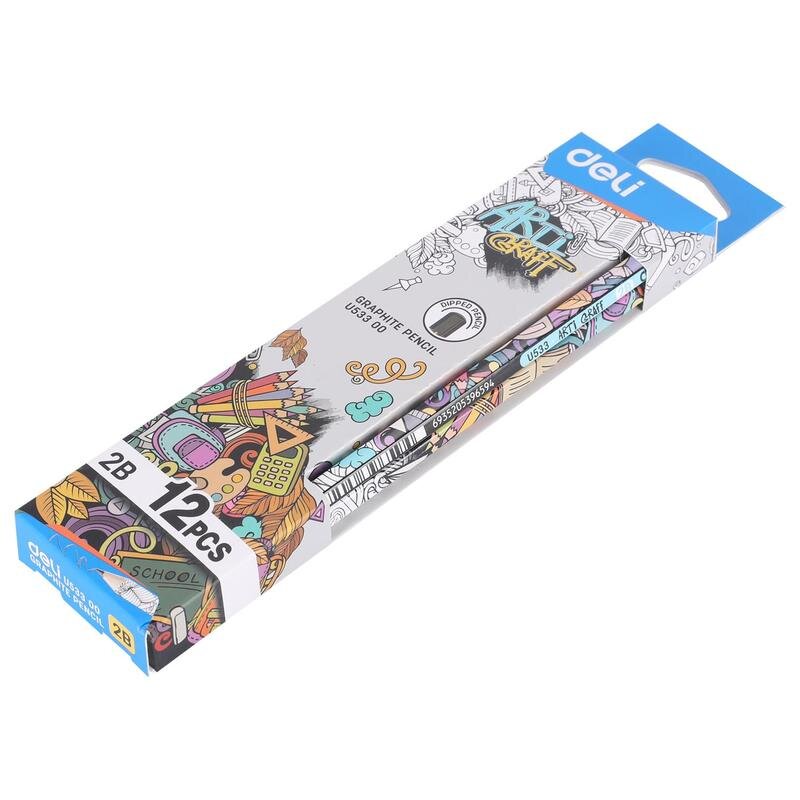 Карандаш чернографитный Deli Arti Graff, 2B, дер, шестигранный, 1407967