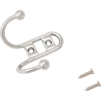 Вешалка настенная УЗК_Крючок двухрожковый StahlBuro 208 B CP (16099),хром, 2539912