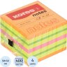 Стикеры Kores CUBO 50x50мм,смешан.неон.цв (оранж,желт,зелен,роз) 400л 48460, 1801188