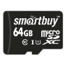 Карта памяти SmartBuy microSDXC 64Gb UHS-I Cl10 +ад, SB64GBSDCL10-01, 948613
