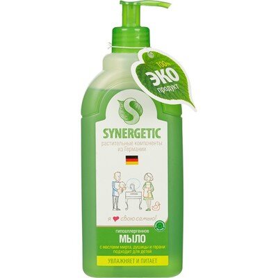 Мыло жидкое Synergetic для рук Луговые травы 500мл с дозатором, 555657