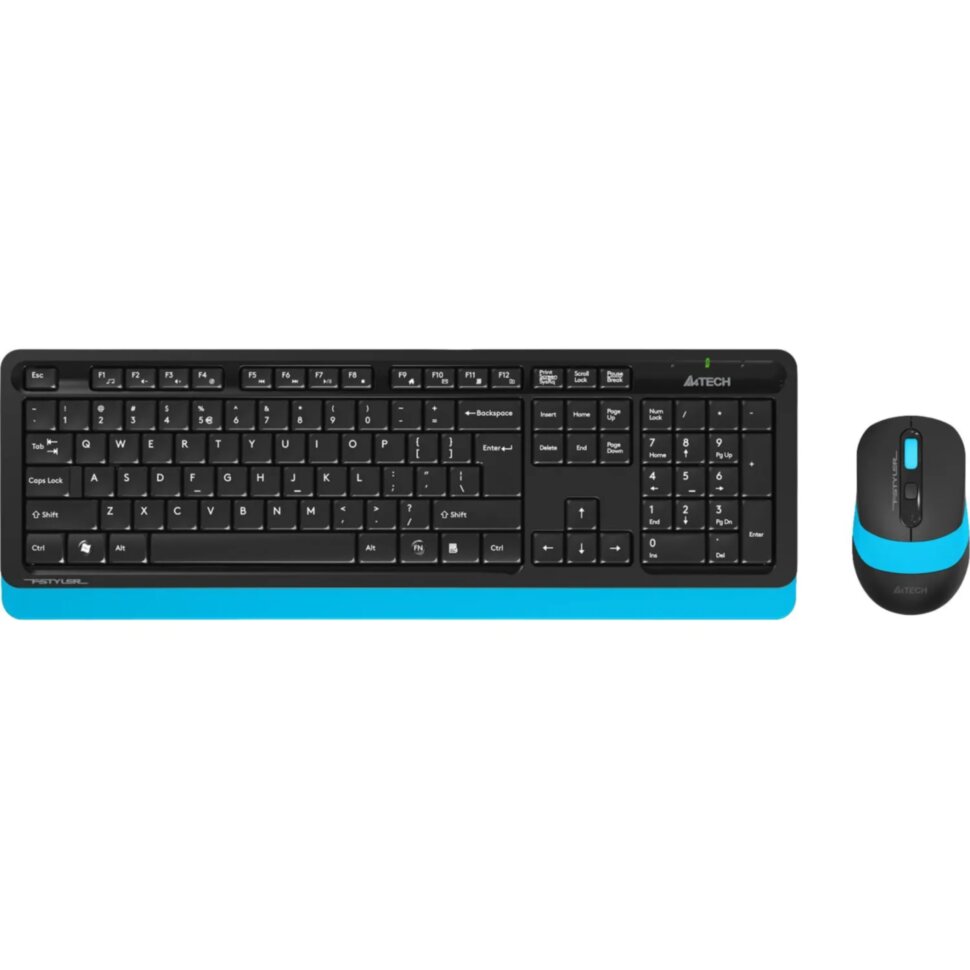 Набор клавиатура+мышь A4Tech Fstyler FG1010 кл:черн/син м:черн/син USB WLS, 1791255