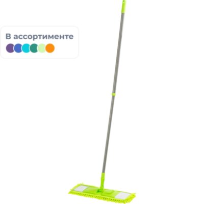 Швабра флаундер 40х10см с насадкой синель длина рукоятки 67-120см HD1027A, 1649034