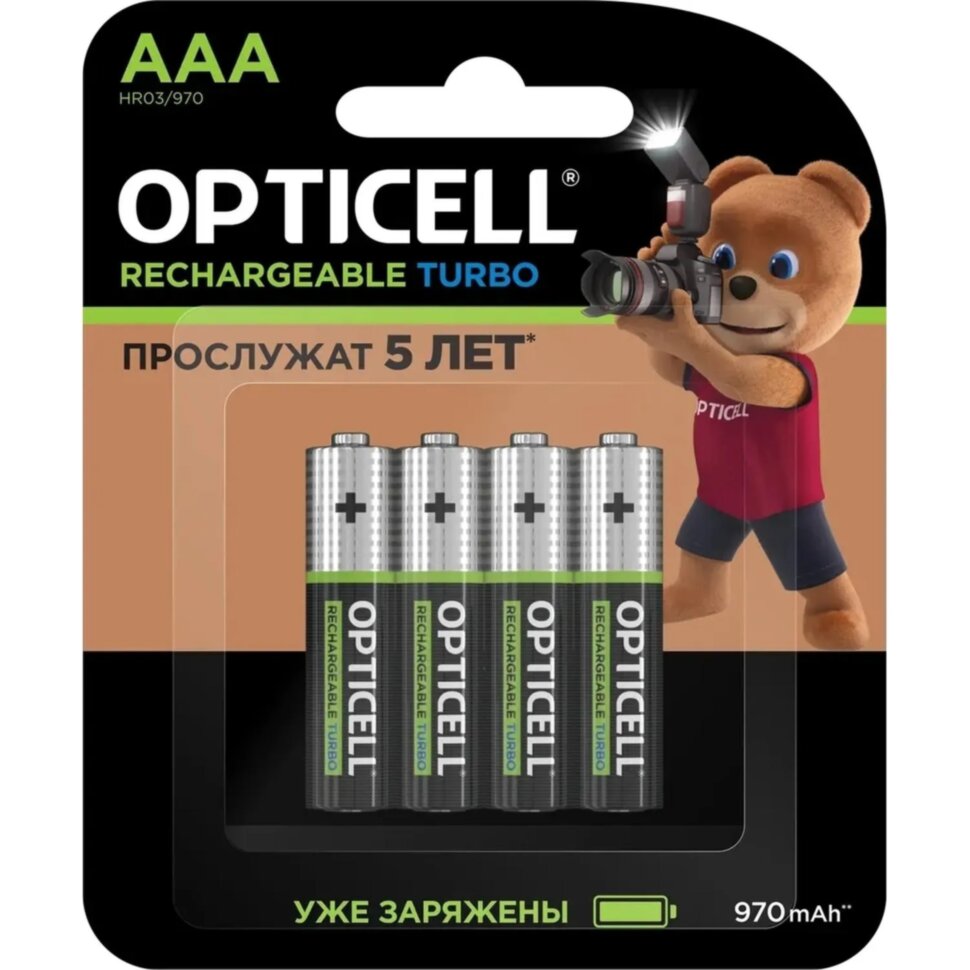 Аккумулятор Opticell Turbo ААА 970 mAh 4шт/уп (6080004), 2507243