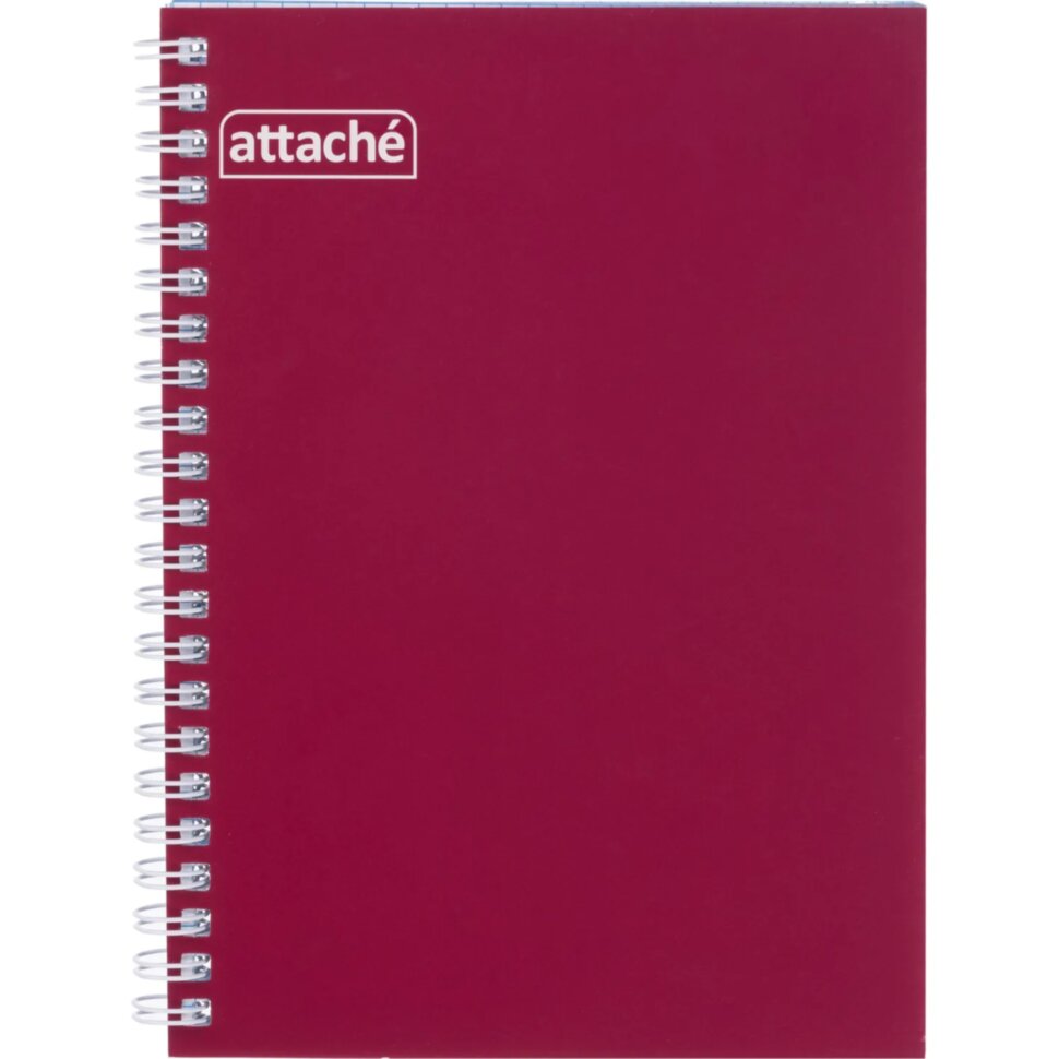 Бизнес-тетрадь А5 80л  ATTACHE, спираль,бордо, блок 60г, обложка 215г, 1441831