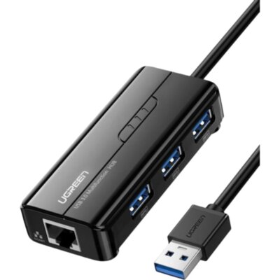 Разветвитель USB Ugreen 4 в 1. 3 x USB 3.0. RJ45 (20265), 1916690