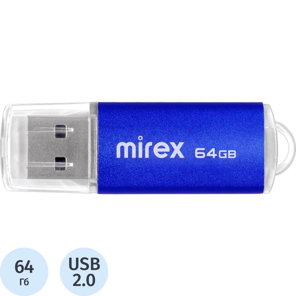Флеш-память Mirex USB UNIT AQUA 64Gb (13600-FMUAQU64 ), 1835836