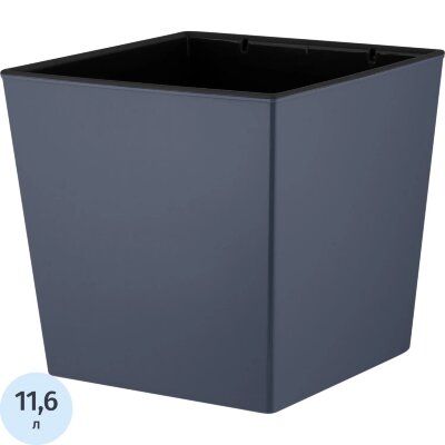 Горшок д/цветов InGreen London CUBE 11,6л дренаж.встав,вулкан IG780110026, 2473385