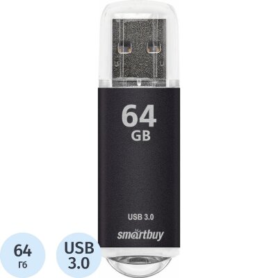 Флеш-память Smartbuy UFD 3.0/3.1 64GB V-Cut Black (SB64GBVC-K3), 2020592