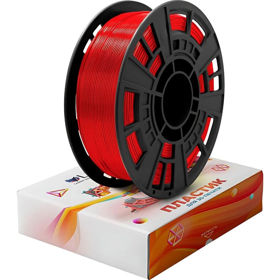 Пластик PETG+ LIDER-3D для 3D принтера, 1.75 мм/крас./1 кг, 2361831