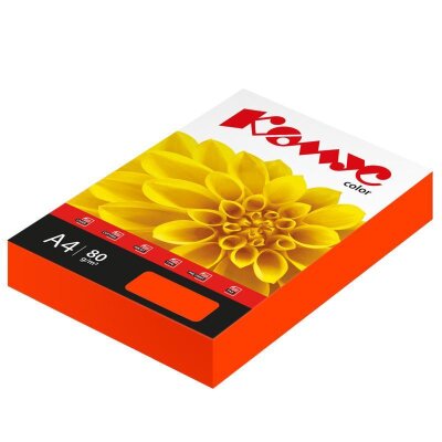 Бумага цветная Комус Color (шафран интенсив), 80г, А4, 500 л., 619956