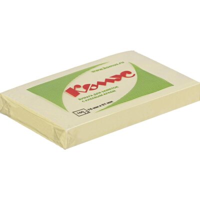Стикеры КОМУС с клеев.краем 76х51 желтый 100л, 154928