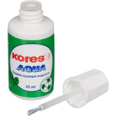 Корректирующая жидкость KORES AQUA 20мл на водной основе, кисточка 69101, 60906