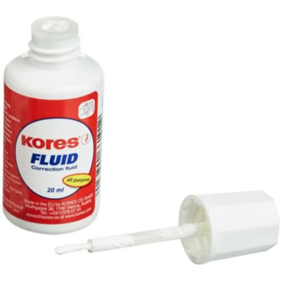 Корректирующая жидкость KORES  FLUID 20мл на быстросохн осн, кисточка 66101, 3915