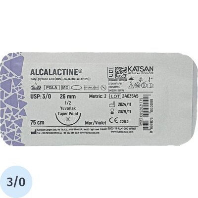 Шовный материал ALCALACTINE 3/0 75см, колющ. 26мм 1/2 12шт C0526Z1T75, 2141679