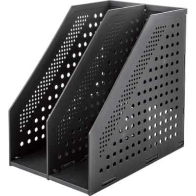 Лоток вертикальный Deli 78999Dark grey складной 2 отделения темно-серый, 1408479