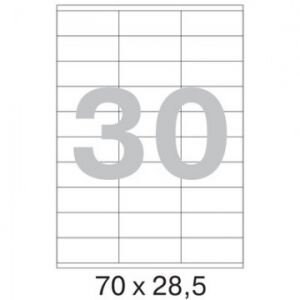 Этикетки самоклеящиеся 70х28,5 мм / 30 шт. на листе А4 (100л, 73638