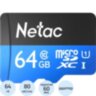 Карта памяти Netac MicroSD card P500 Standard 64GB, retail version w/SD, 1599977
