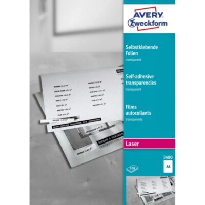 Пленка Avery Zweckform самоклеящаяся, L+K+CL,прозр., А4, 0,14 мм, 25 л, 2220725