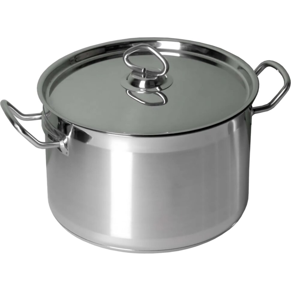 Кастрюля  9,0л.нерж.d=27,5см.h=17см. тройн.дно с кр.(инд) MGsteel 39343, 2224894