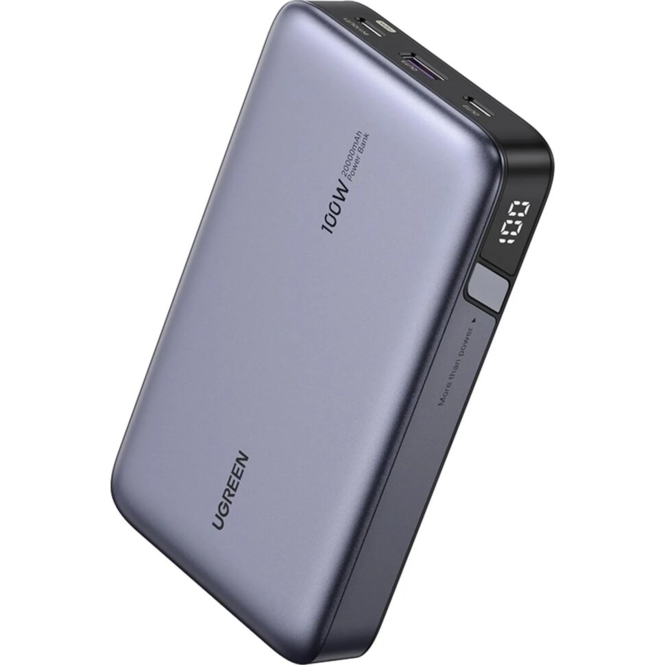 Внешний аккумулятор UGREEN PB720 (25188) 20000mAh PD 100W, серый, 1953571