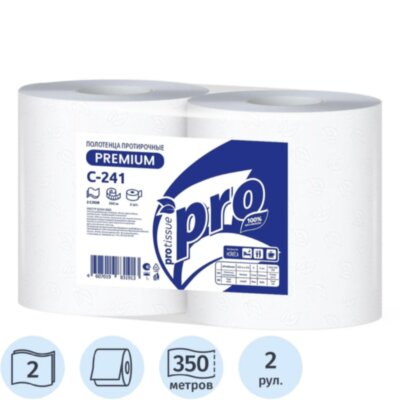 Бумага протирочная Protissue 1000л/рул 350м С241 2рул/уп, 1561044