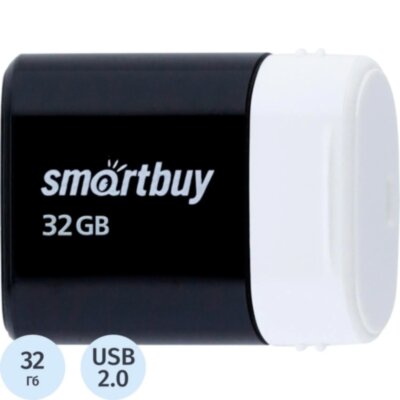 Флеш-память Smartbuy UFD 2.0 32GB LARA Black (SB32GBLARA-K), 2454351