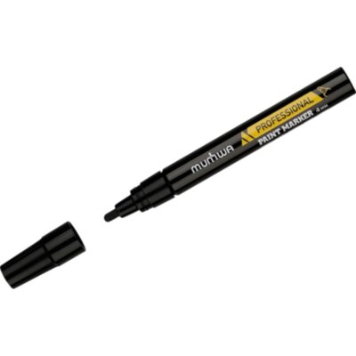 Маркер -краска MunHwa Professional Paint Marker черная, 4мм, нитро-основа, 2552265