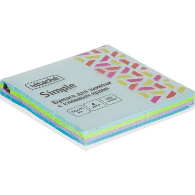 Стикеры ATTACHE Bright colours 76х76 Акв.радуга 100л, 1622654