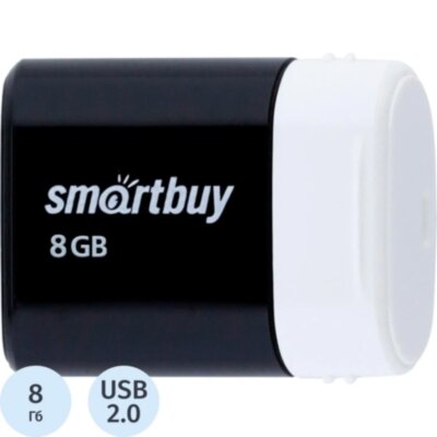 Флеш-память Smartbuy UFD 2.0 8GB LARA Black (SB8GBLara-K), 2454323