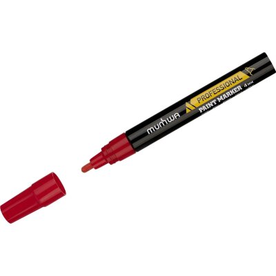 Маркер -краска MunHwa Professional Paint Markerкрасная, 4мм, нитро-основа, 2552263