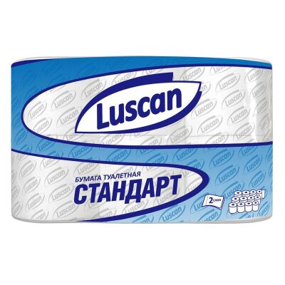 Бумага туалетная Luscan Standart 2сл бел вторичн 12рул/уп, 1223084