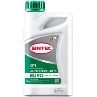 Антифриз Sintec Euro G11 зеленый -40 1кг (990553), 2404940