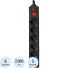 Сетевой фильтр Buro 600SH-5-B 5м (6 розеток) черный, 1308175