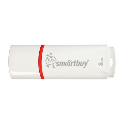 Флеш-память Smartbuy Crown, 8Gb, USB 2.0, бел, SB8GBCRW-W, 445905