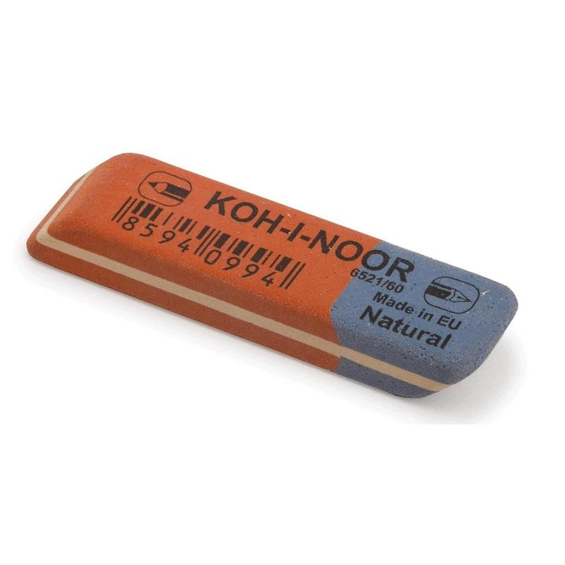 Ластик KOH-I-NOOR для графита и чернил сине-красный 57х14х8мм 6521 Чехия, 1312945
