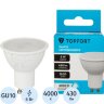 Лампа светодиодная Topfort GU10 6W 4000K, 1885139