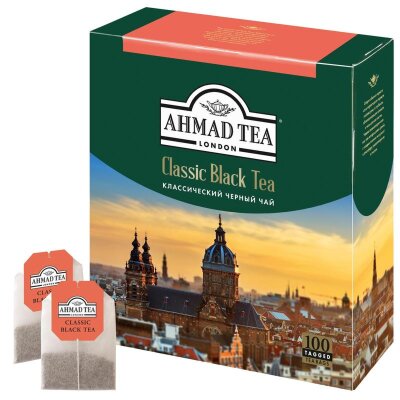 Чай Ahmad Tea классический черный, 100пак/уп., 1665-08, 870766