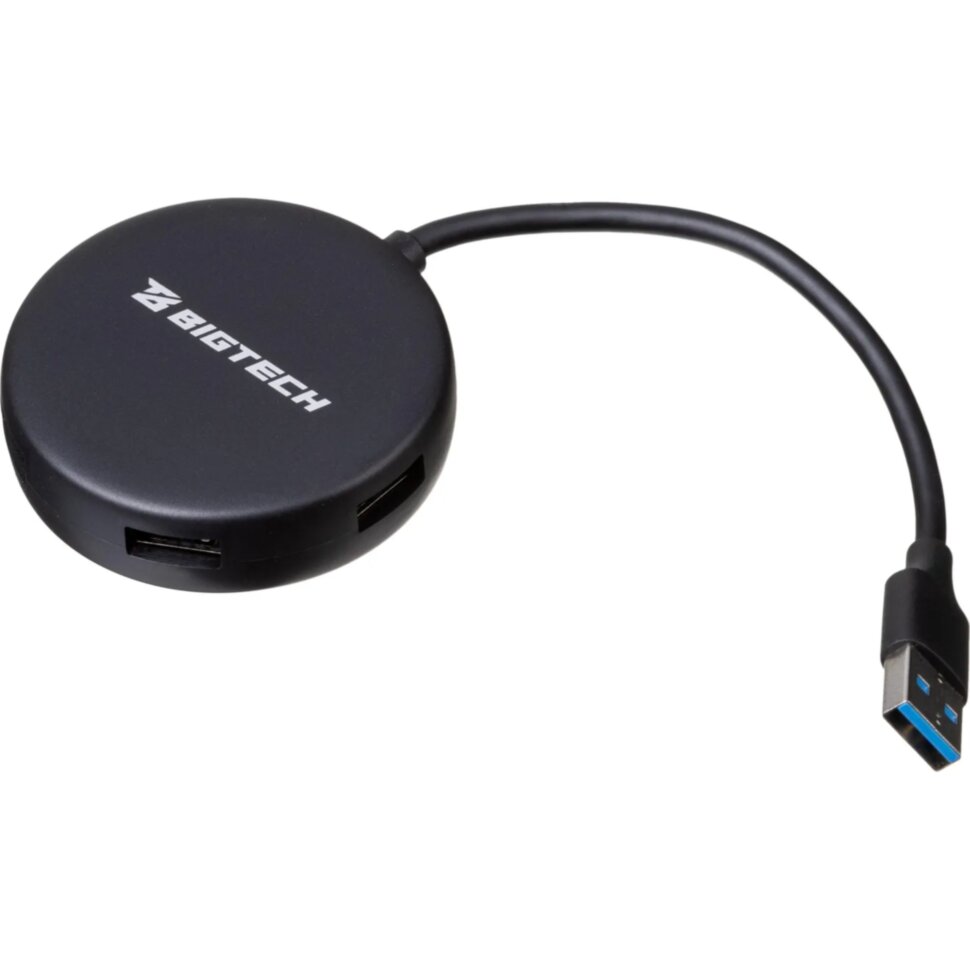 Разветвитель USB  HS004 USB 3.0x4/черный, 1853674