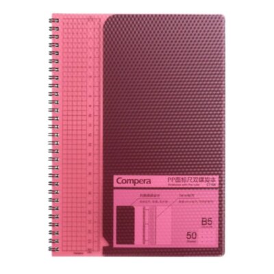 Бизнес-блокнот В5, в точку, 50л, со съемн. линейкой Comix C7108 RD красный, 1172783
