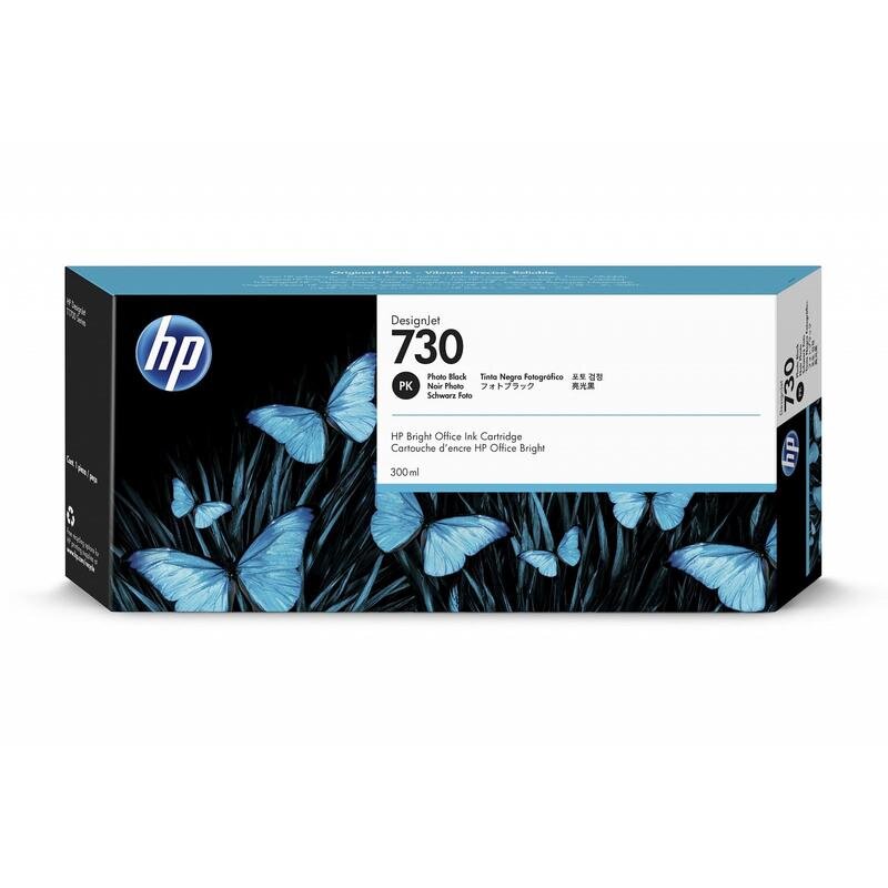 Картридж струйный HP 730 P2V73A чер.фото для для DesignJet T1700 (300 мл), 916388