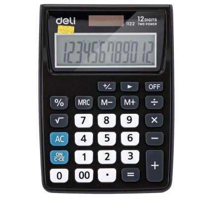 Калькулятор карманный Deli E1122, 12-р, дв.пит., 120х86мм, серый, 1407144
